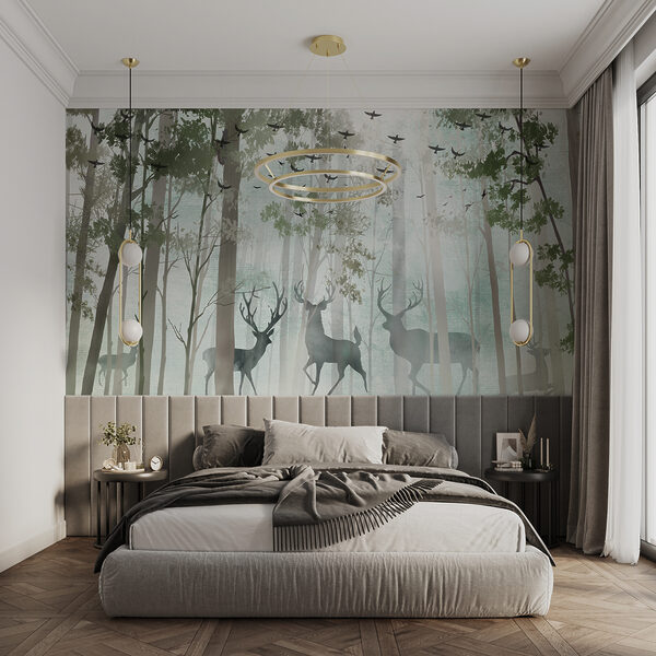 Fotobehang Herten in het bos