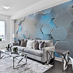 Fotobehang Zeshoekig modern metalen patroonontwerp