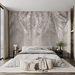 Fotobehang Elegante palmbladeren op beige achtergrond