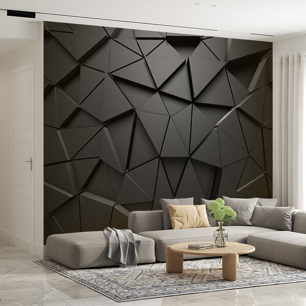 Fotobehang Monochroom geometrisch abstract patroon