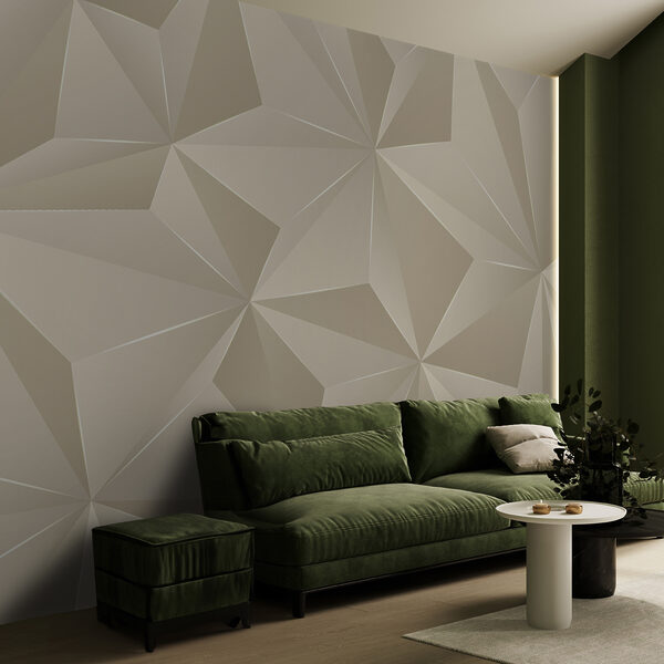 Fotobehang Geometrisch patroon met gestructureerde facetten