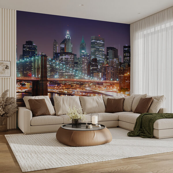 Fotobehang Fotobehang Skyline van de stad bij nacht (Artikelnummer: u57210)