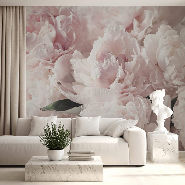 Delicate bloemen in zachte pasteltinten Fotobehang Delicate bloemen in zachte pasteltinten