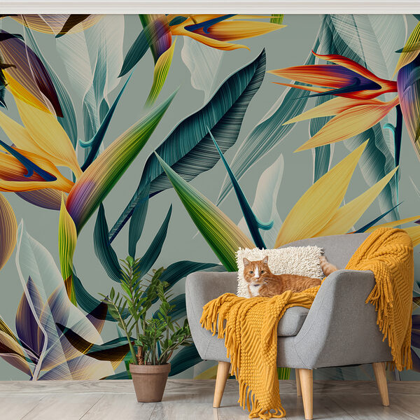 Fotobehang Paradijsvogels artistiek ontwerp