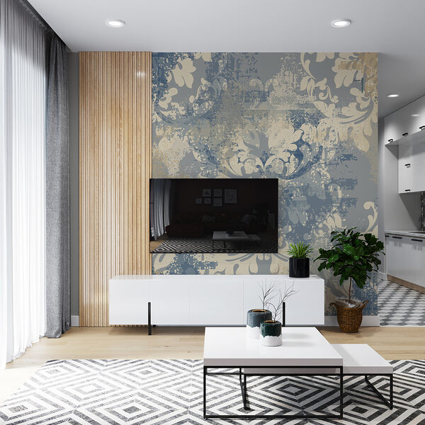 Fotobehang Vintage abstract bloemenpatroon