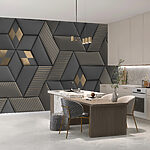 Fotobehang Metallic strepen op geometrische texturen