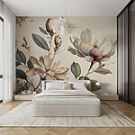 Fotobehang Magnolia bloeit in sierlijke elegantie