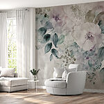 Fotobehang Florale elegantie in aquareltinten