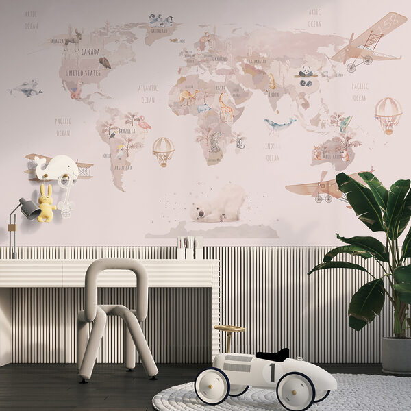 Fotobehang Kaart van de wereld