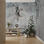 Fotobehang Delicate bloemen in zachte tinten