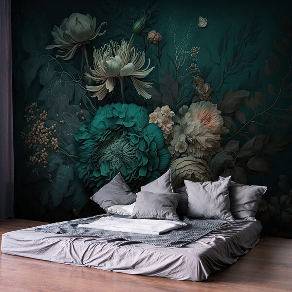 Fotobehang Bloemenkunstwerk met delicate bloemblaadjes