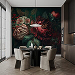 Fotobehang Elegante bloemen met rijke kleuren