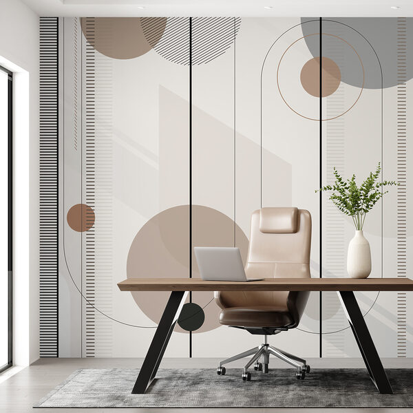 Fotobehang Geometrische patronen met warme tinten