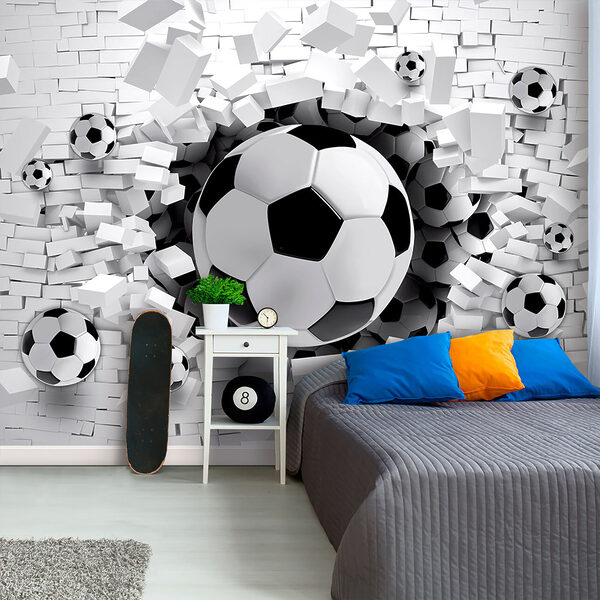 Fotobehang Zwart-witte voetbal