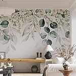Fotobehang Elegant blad- en bloemstuk