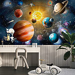 Fotobehang Planeet aarde en de maan