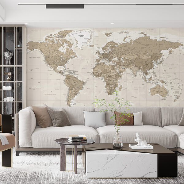 Fotobehang Kaart van de wereld