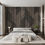 Fotobehang Geometrisch patroon op houten oppervlak