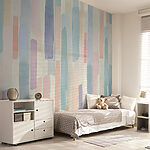Fotobehang Pastel aquarel strepenpatroon
