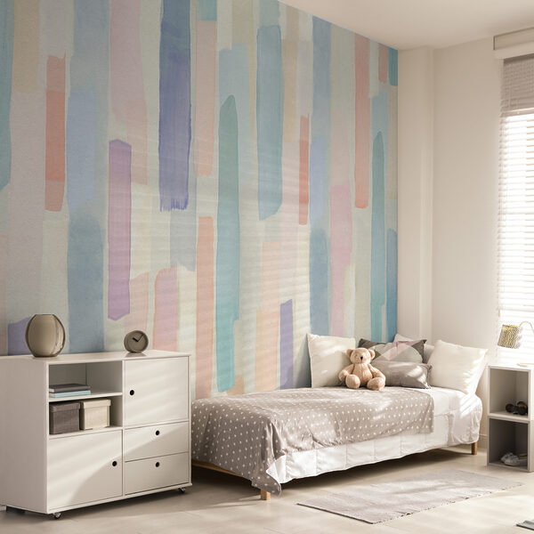 Fotobehang Pastel aquarel strepenpatroon