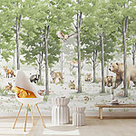 Fotobehang Groep dieren in een bos