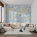 Fotobehang Kaart van de wereld