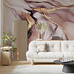 Fotobehang Wervelend marmer met metallic accenten