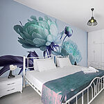 Fotobehang Delicate bloesems met pasteltinten