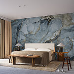 Fotobehang Blauw abstract marmeren textuurpatroon