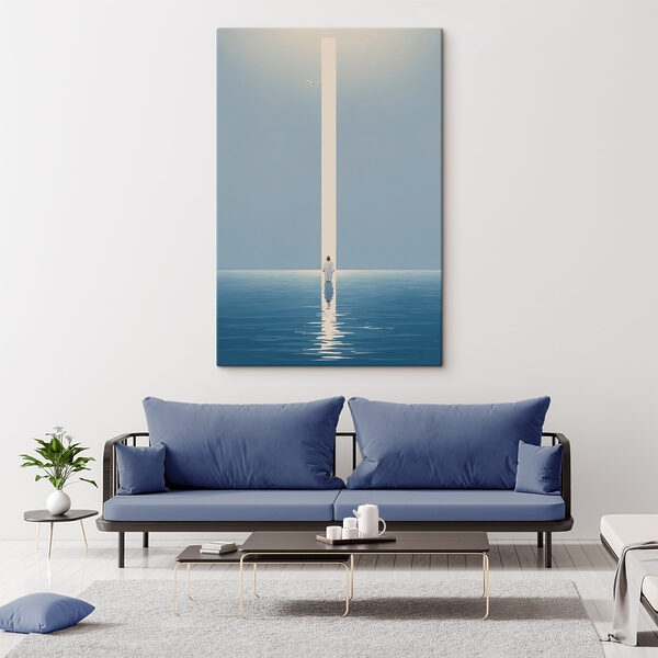 Man in wit gewaad Canvas Schilderijen Man in wit gewaad