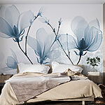 Fotobehang Delicate bloemen in zachte tinten