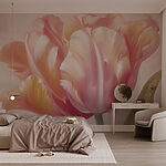 Fotobehang Prachtige tulp in zachte kleuren