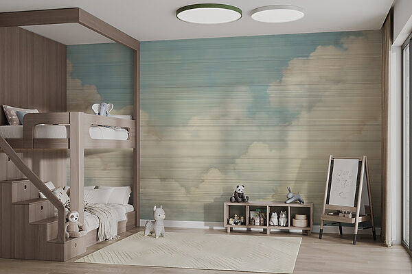 Blauwe lucht met wolken Fotobehang Blauwe lucht met wolken