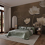 Fotobehang Delicate bloemen op een gedempte achtergrond