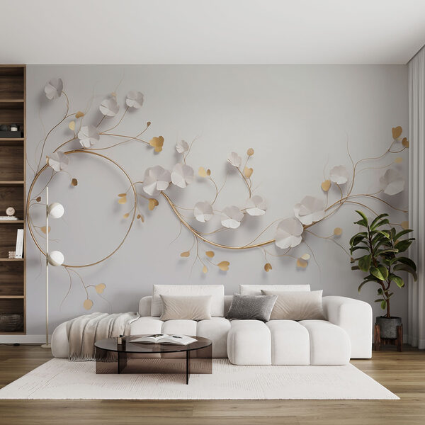 Delicaat bloemstuk aan de muur Fotobehang Delicaat bloemstuk aan de muur
