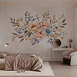 Fotobehang Boeket bloemen op een witte achtergrond