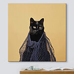 Canvas Schilderijen Kat met net