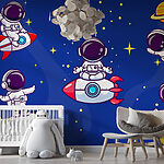 Fotobehang Cartoon astronaut in de ruimte