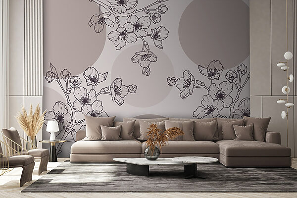 Delicate bloemen in zachte tinten Fotobehang Delicate bloemen in zachte tinten