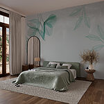 Fotobehang Delicate bladeren in een zachte omhelzing