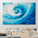Canvas Schilderijen Blauw met witte werveling