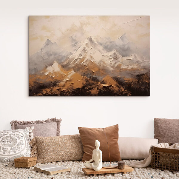 Schilderij van een bergketen Canvas Schilderijen Schilderij van een bergketen