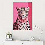 Canvas Schilderijen Luipaard met een ketting