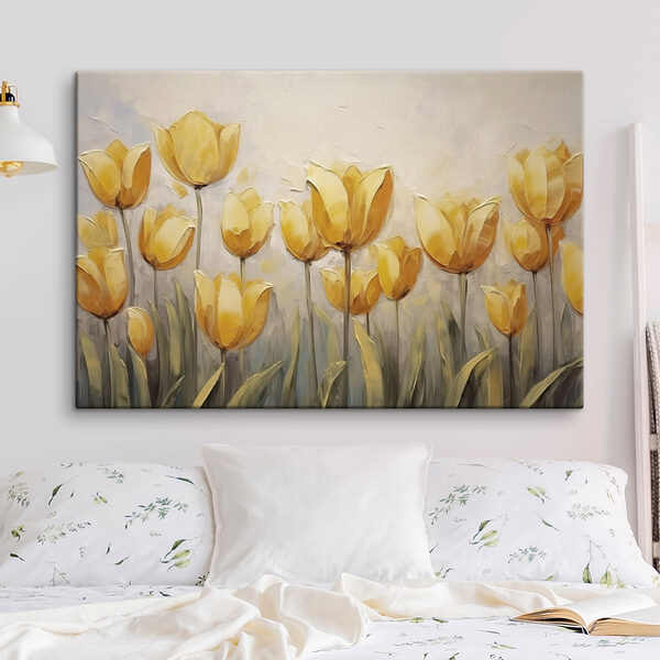 Schilderij van gele bloemen Canvas Schilderijen Schilderij van gele bloemen