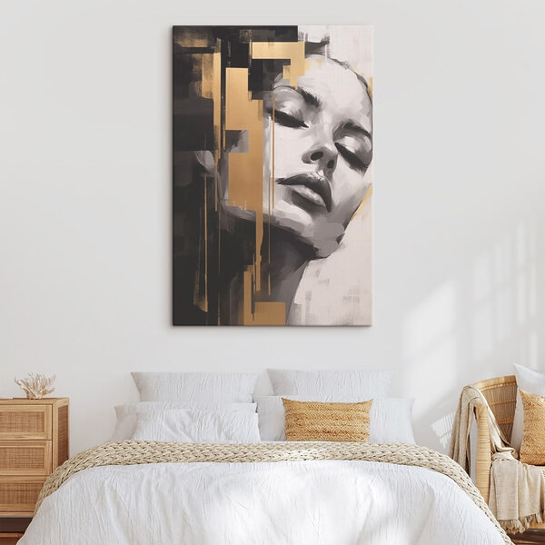 Schilderij van een vrouw’s gezicht Canvas Schilderijen Schilderij van een vrouw’s gezicht