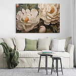 Canvas Schilderijen Delicate bloemen in zachte tinten