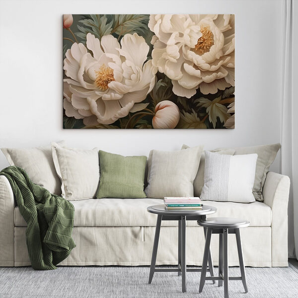 Delicate bloemen in zachte tinten Canvas Schilderijen Delicate bloemen in zachte tinten