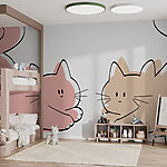 Fotobehang Paar liggende katten
