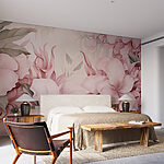 Fotobehang Delicate bloesems in zachte pasteltinten