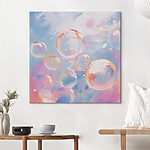 Canvas Schilderijen Groep bellen in de lucht